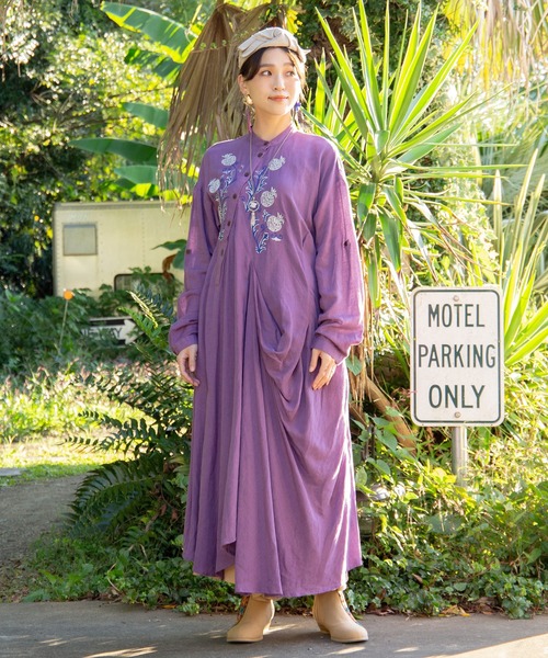 チャイハネ(チャイハネ)の「【チャイハネ】スナール変形ワンピース(ワンピース・レディース・ベージュ/チャコール/パープル/ブルー・FREE)」の11枚目の写真