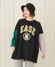 CUBE SUGAR | スラブ天竺カレッジプリントビッグTシャツ(Tシャツ/カットソー)