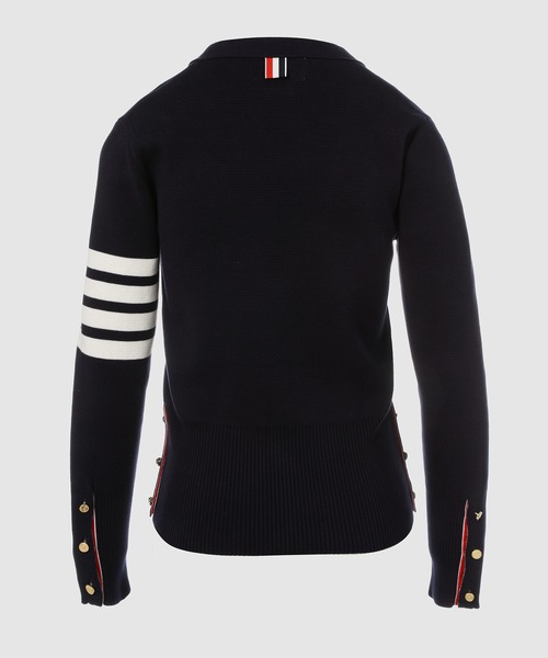THOM BROWNE(トムブラウン)の「CLASSIC MILANO STITCH CARDIGAN W/ 4 BAR IN COTTON CREPE(カーディガン/ボレロ・レディース・ネイビー・38)」の5枚目の写真