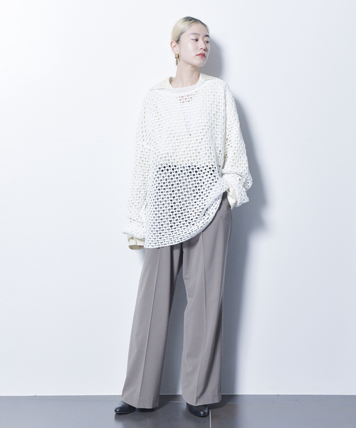 CITYSHOP(シティーショップ)の「MESH PULLOVER:ニット(ニット/セーター・レディース・ブラック/ホワイト/イエロー・FREE)」の10枚目の写真
