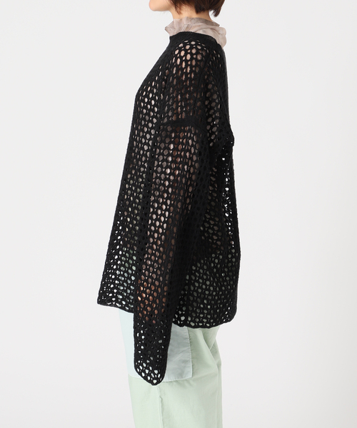 CITYSHOP(シティーショップ)の「MESH PULLOVER:ニット(ニット/セーター・レディース・ブラック/ホワイト/イエロー・FREE)」の17枚目の写真