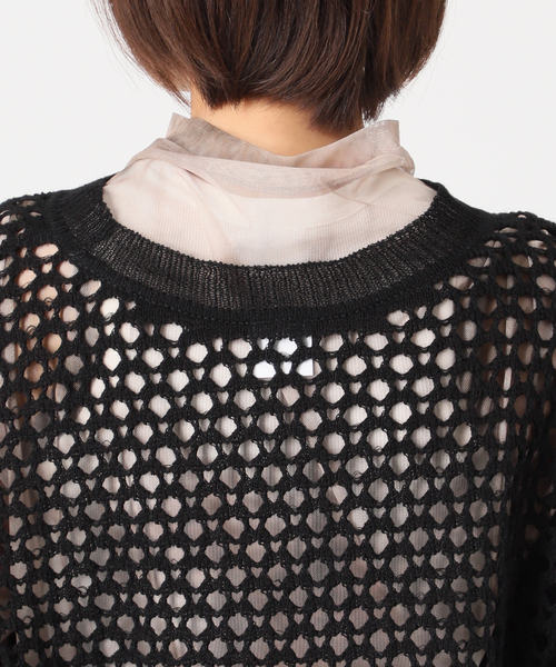 CITYSHOP(シティーショップ)の「MESH PULLOVER:ニット(ニット/セーター・レディース・ブラック/ホワイト/イエロー・FREE)」の19枚目の写真