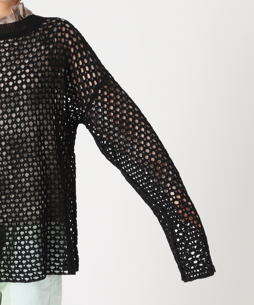 CITYSHOP(シティーショップ)の「MESH PULLOVER:ニット(ニット/セーター・レディース・ブラック/ホワイト/イエロー・FREE)」の21枚目の写真