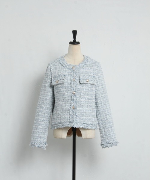 tocco closet（トッコ クローゼット）の「ノーカラーフリンジツイード