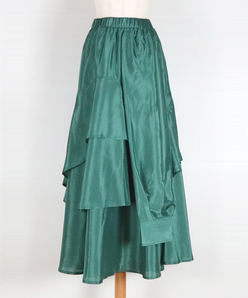 AULA AILA（アウラアイラ）の「3WAYティアードスカート（スカート・レディース・チャコールグレー/パープル/グリーン・1/0）」の6枚目の写真