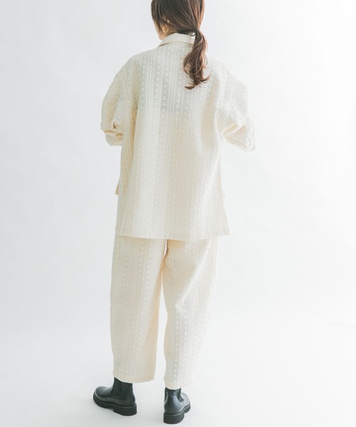 KBF（ケイビーエフ）の「ボンディングレースサロペット（サロペット/オーバーオール・レディース・ブラック/アイボリー・ONE）」の6枚目の写真