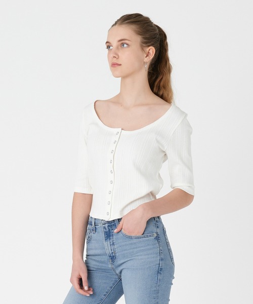 Levi's(リーバイス)の「Levi's/リーバイス DRY GOODS カーディガントップス ホワイト SUGAR SWIZZLE(カーディガン/ボレロ・レディース・マルチ・M/S/XS)」の3枚目の写真