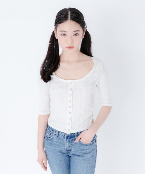 Levi's(リーバイス)の「Levi's/リーバイス DRY GOODS カーディガントップス ホワイト SUGAR SWIZZLE(カーディガン/ボレロ・レディース・マルチ・M/S/XS)」の7枚目の写真