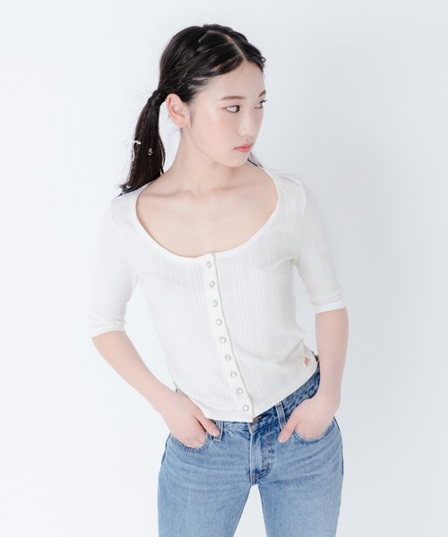 Levi's(リーバイス)の「Levi's/リーバイス DRY GOODS カーディガントップス ホワイト SUGAR SWIZZLE(カーディガン/ボレロ・レディース・マルチ・M/S/XS)」の8枚目の写真