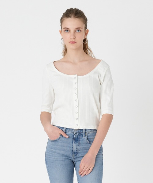 Levi's(リーバイス)の「Levi's/リーバイス DRY GOODS カーディガントップス ホワイト SUGAR SWIZZLE(カーディガン/ボレロ・レディース・マルチ・M/S/XS)」の12枚目の写真