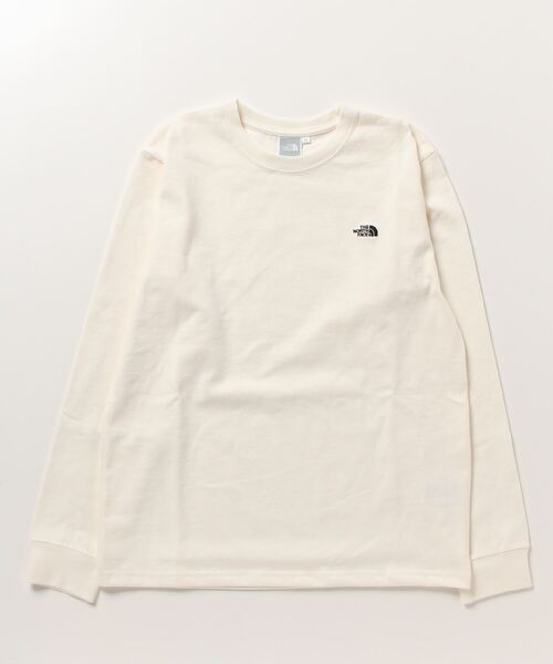THE NORTH FACE（ザノースフェイス）の「ザ ノース フェイス THE NORTH FACE L/S Nuptse Cotton Tee_ロングスリーブヌプシコットンティー（Tシャツ/カットソー・レディース・サンドグレー/ブラック/オフホワイト・L/M）」の2枚目の写真