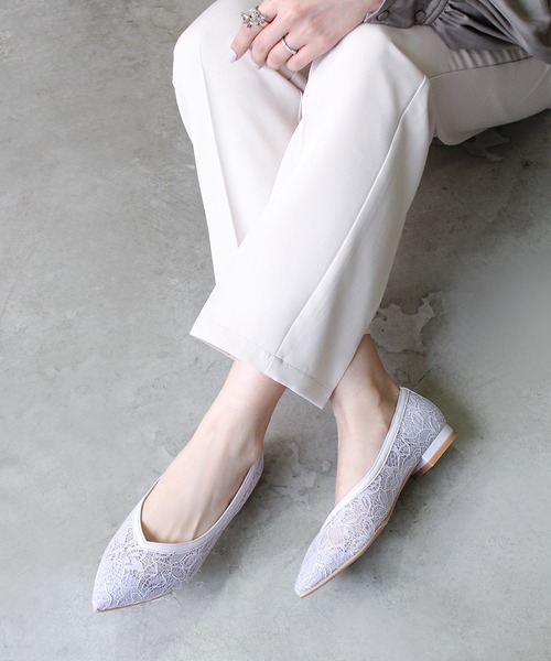 Vカット レースパンプス【日本製】（パンプス）｜chocolates（チョコラテス）