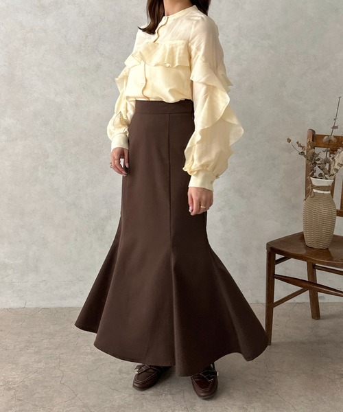 apres jour clair(アプレジュールクレア)の「【apres jour clair】フリルデザインブラウス【ZOZOTOWN限定アイテム】(シャツ/ブラウス・レディース・アイボリー/ライトブラウン・X-LARGE/フリー)」の7枚目の写真