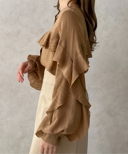 apres jour clair(アプレジュールクレア)の「【apres jour clair】フリルデザインブラウス【ZOZOTOWN限定アイテム】(シャツ/ブラウス・レディース・アイボリー/ライトブラウン・X-LARGE/フリー)」の13枚目の写真
