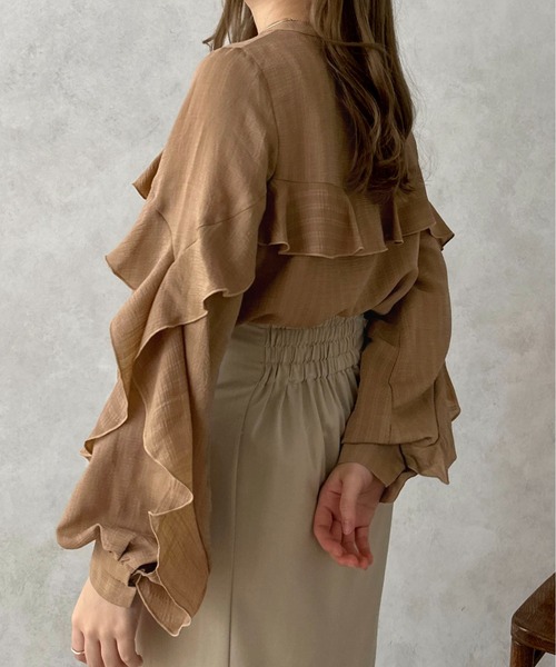 apres jour clair(アプレジュールクレア)の「【apres jour clair】フリルデザインブラウス【ZOZOTOWN限定アイテム】(シャツ/ブラウス・レディース・アイボリー/ライトブラウン・X-LARGE/フリー)」の15枚目の写真