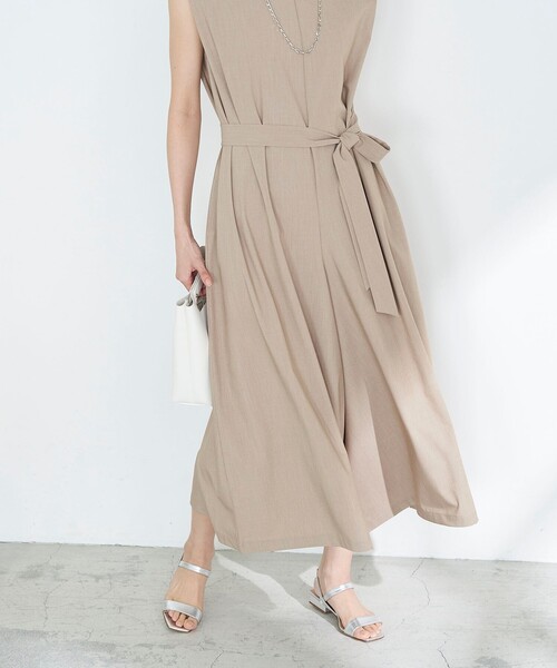 【未使用】NOLLEY'Sスカート風 大人オールインワン ベージュ 定価1.8万 NOLLEY'S（ノーリーズ）の「◇【WEB限定】ワンピース風オールインワン