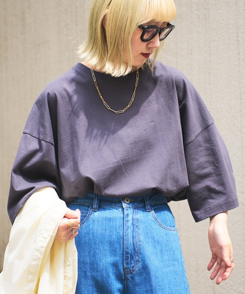 CIAOPANIC TYPY（チャオパニックティピー）の「USAコットンハーフスリーブTee（Tシャツ/カットソー・メンズ・イエロー/ベージュ系その他/オフホワイト/ブルー/ブラック/チャコールグレー/ライトグレー・MEDIUM/LARGE）」の4枚目の写真