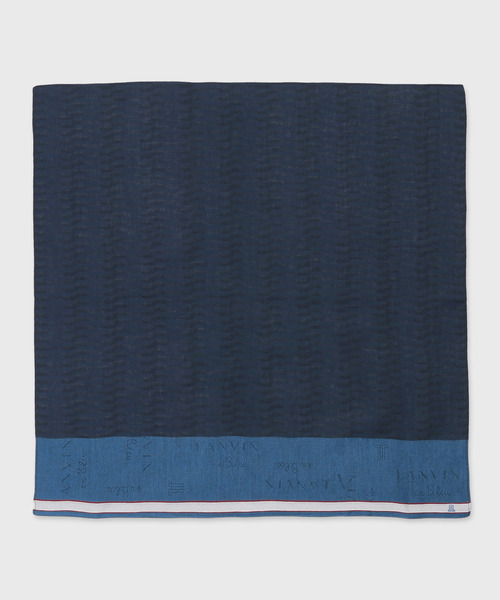 LANVIN en Bleu(ランバンオンブルー)の「ウェーブデザイン ハンカチ(ハンカチ/ハンドタオル・メンズ・ネイビー/グレー/サックスブルー・FREE)」の1枚目の写真