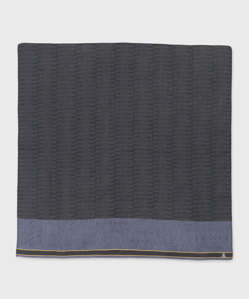 LANVIN en Bleu(ランバンオンブルー)の「ウェーブデザイン ハンカチ(ハンカチ/ハンドタオル・メンズ・ネイビー/グレー/サックスブルー・FREE)」の2枚目の写真
