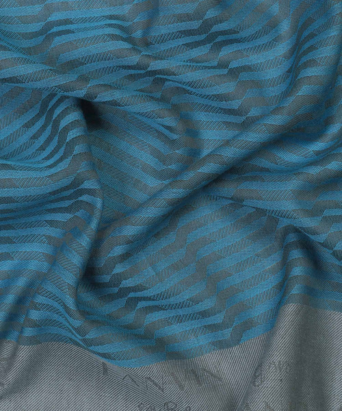 LANVIN en Bleu(ランバンオンブルー)の「ウェーブデザイン ハンカチ(ハンカチ/ハンドタオル・メンズ・ネイビー/グレー/サックスブルー・FREE)」の5枚目の写真