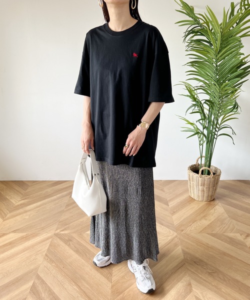POLOCHAMPS（ポロチャンプス）の「【POLOCHAMPS/ポロチャンプス】 別注 オーバーサイズ ワンポイント刺繍 クルーネック半袖Tシャツ（Tシャツ/カットソー・レディース・ネイビー/ベージュ/ホワイト/ブラック/ダークグリーン・L/XL/M）」の22枚目の写真