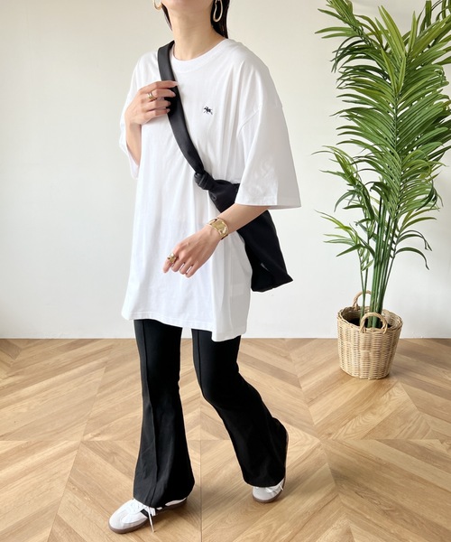 POLOCHAMPS（ポロチャンプス）の「【POLOCHAMPS/ポロチャンプス】 別注 オーバーサイズ ワンポイント刺繍 クルーネック半袖Tシャツ（Tシャツ/カットソー・レディース・ネイビー/ベージュ/ホワイト/ブラック/ダークグリーン・L/XL/M）」の12枚目の写真