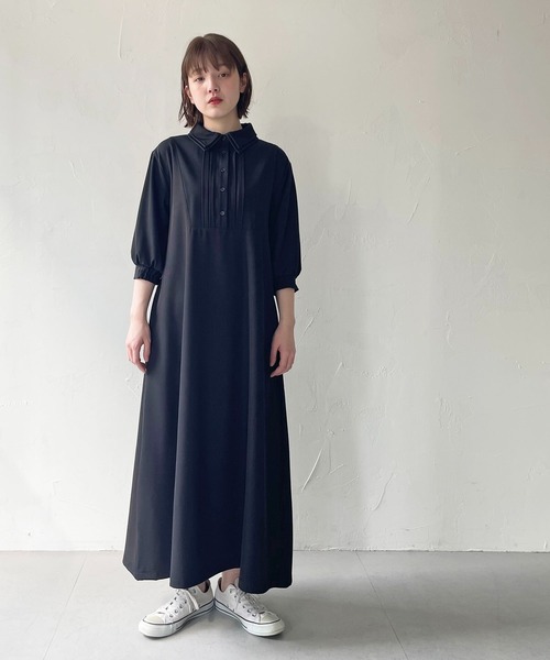 CLEIO(クレイオ)の「【CLEIO】ダブルカラーワンピース(ワンピース・レディース・アイボリー/ブラック・FREE)」の2枚目の写真