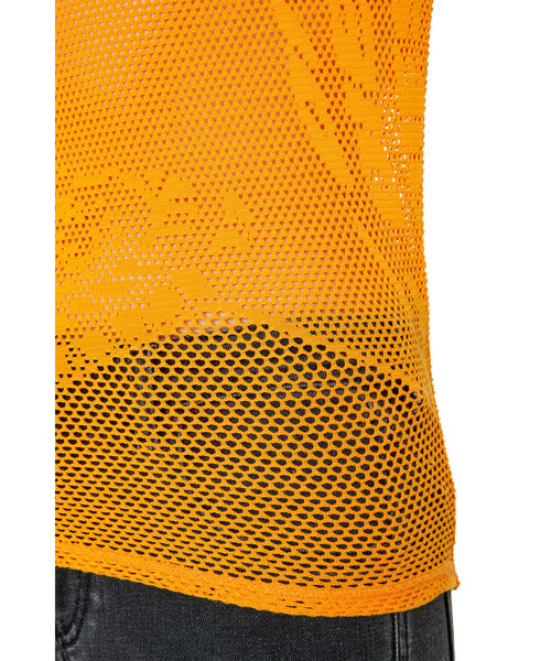 【新品】DIESELディーゼルオレンジタイダイラメ入リブ半袖カットソー ウィメンズ 半袖トップ T-BUNNY-TAIL-R1（Tシャツ/カットソー