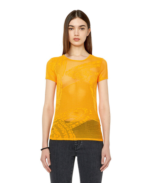 DIESEL（ディーゼル）の「レディース トップス メッシュ 半袖（その他トップス・レディース・オレンジ/グレー・X-LARGE/LARGE/SMALL/MEDIUM）」の9枚目の写真