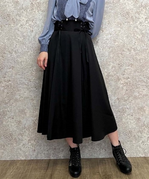 axes femme（アクシーズファム）の「編上ミディ丈フレアスカート