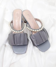 INGNI | パール×シフォンキトゥンヒールサンダル(サンダル)