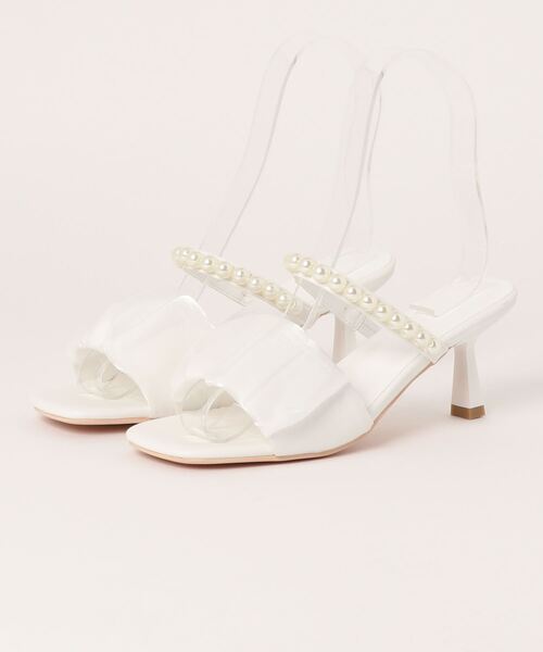 INGNI(イング)の「パール×シフォンキトゥンヒールサンダル(サンダル・レディース・グレー/オフホワイト・M/L)」の8枚目の写真