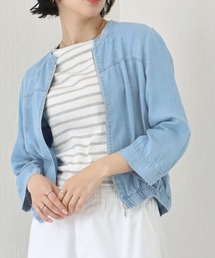 libelle more | 《ウォッシャブル》リヨセルデニムハイネックブルゾン(デニムジャケット)