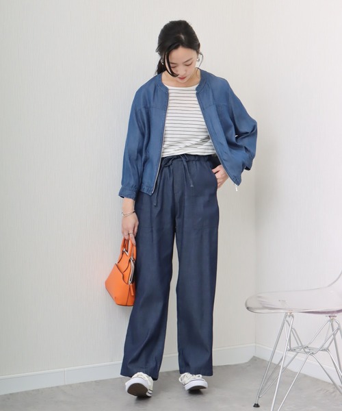 libelle more（リベル モア）の「《ウォッシャブル》リヨセルデニムハイネックブルゾン（デニムジャケット・レディース・ブルー/インディゴブルー/サックスブルー・L/M）」の17枚目の写真