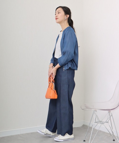 libelle more（リベル モア）の「《ウォッシャブル》リヨセルデニムハイネックブルゾン（デニムジャケット・レディース・ブルー/インディゴブルー/サックスブルー・L/M）」の18枚目の写真