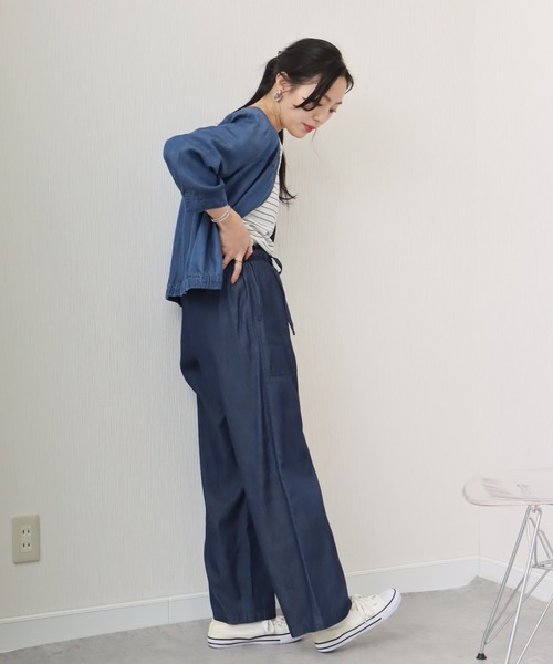 libelle more（リベル モア）の「《ウォッシャブル》リヨセルデニムハイネックブルゾン（デニムジャケット・レディース・ブルー/インディゴブルー/サックスブルー・L/M）」の19枚目の写真