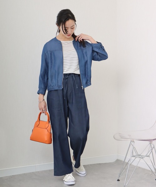 libelle more（リベル モア）の「《ウォッシャブル》リヨセルデニムハイネックブルゾン（デニムジャケット・レディース・ブルー/インディゴブルー/サックスブルー・L/M）」の20枚目の写真