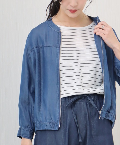 libelle more（リベル モア）の「《ウォッシャブル》リヨセルデニムハイネックブルゾン（デニムジャケット・レディース・ブルー/インディゴブルー/サックスブルー・L/M）」の22枚目の写真