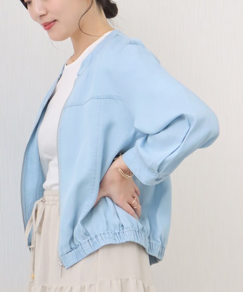 libelle more（リベル モア）の「《ウォッシャブル》リヨセルデニムハイネックブルゾン（デニムジャケット・レディース・ブルー/インディゴブルー/サックスブルー・L/M）」の13枚目の写真