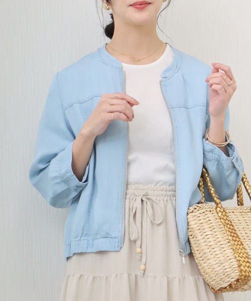 libelle more（リベル モア）の「《ウォッシャブル》リヨセルデニムハイネックブルゾン（デニムジャケット・レディース・ブルー/インディゴブルー/サックスブルー・L/M）」の16枚目の写真