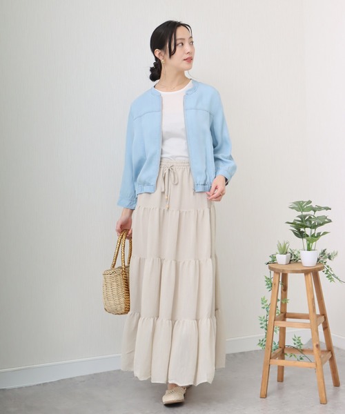 libelle more（リベル モア）の「《ウォッシャブル》リヨセルデニムハイネックブルゾン（デニムジャケット・レディース・ブルー/インディゴブルー/サックスブルー・L/M）」の8枚目の写真