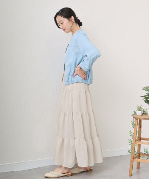 libelle more（リベル モア）の「《ウォッシャブル》リヨセルデニムハイネックブルゾン（デニムジャケット・レディース・ブルー/インディゴブルー/サックスブルー・L/M）」の9枚目の写真