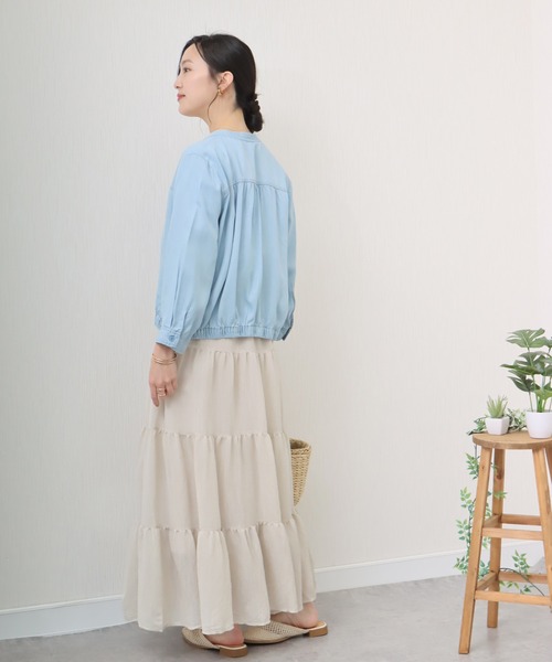 libelle more（リベル モア）の「《ウォッシャブル》リヨセルデニムハイネックブルゾン（デニムジャケット・レディース・ブルー/インディゴブルー/サックスブルー・L/M）」の10枚目の写真