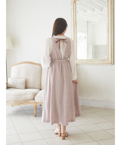 Areeam（アリーム）の「チェックジャンスカ（ジャンパースカート・レディース・ブラウン/ネイビー・FREE）」の8枚目の写真