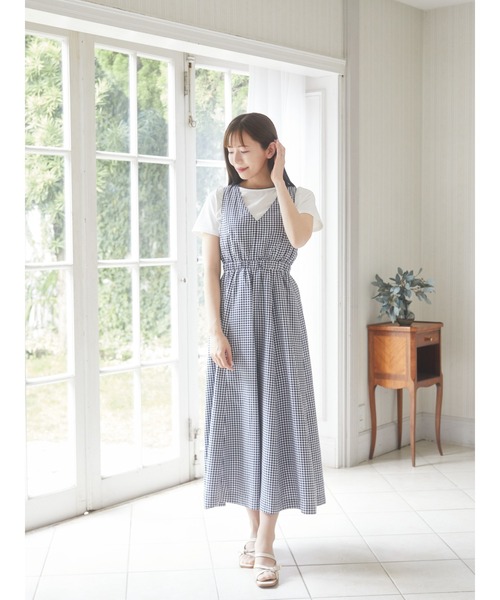 Areeam（アリーム）の「チェックジャンスカ（ジャンパースカート・レディース・ブラウン/ネイビー・FREE）」の10枚目の写真