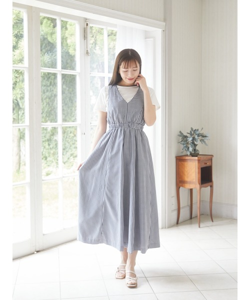 Areeam（アリーム）の「チェックジャンスカ（ジャンパースカート・レディース・ブラウン/ネイビー・FREE）」の7枚目の写真