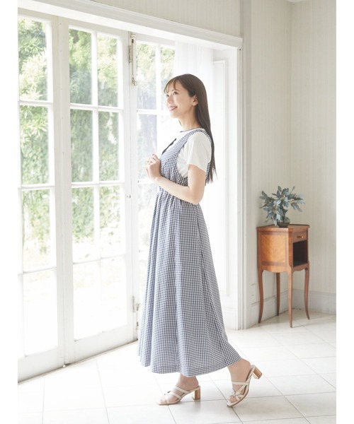 Areeam（アリーム）の「チェックジャンスカ（ジャンパースカート・レディース・ブラウン/ネイビー・FREE）」の12枚目の写真