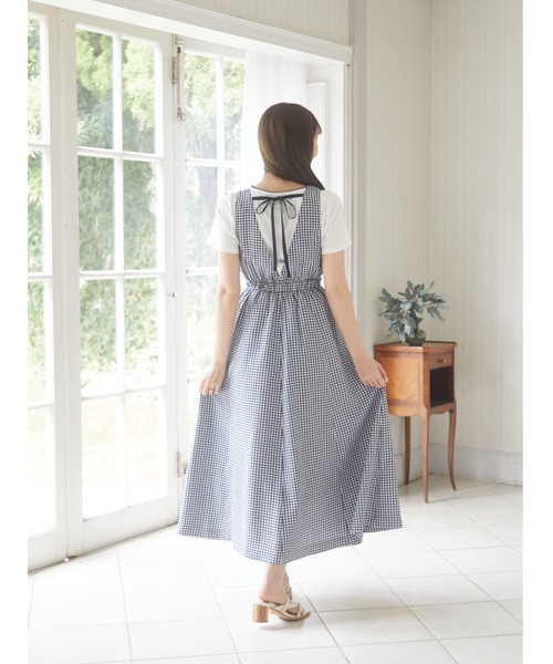 Areeam（アリーム）の「チェックジャンスカ（ジャンパースカート・レディース・ブラウン/ネイビー・FREE）」の11枚目の写真