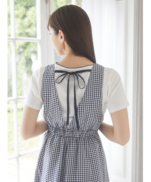 Areeam（アリーム）の「チェックジャンスカ（ジャンパースカート・レディース・ブラウン/ネイビー・FREE）」の9枚目の写真