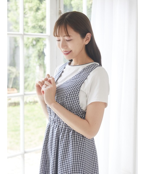 Areeam（アリーム）の「チェックジャンスカ（ジャンパースカート・レディース・ブラウン/ネイビー・FREE）」の6枚目の写真